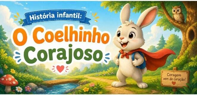 História infantil: O Coelhinho Corajoso para alfabetização página 1